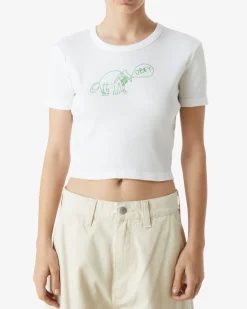 Hot ANGRY DOG CROPPED RIB T-SHIRT Women T-Shirts