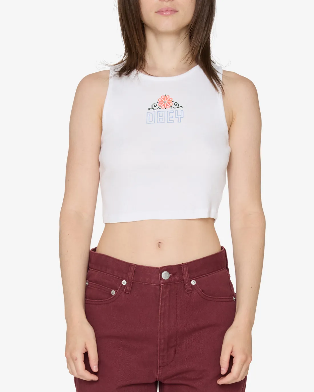 Sale CROSS STITCH RIB TANK Women T-Shirts