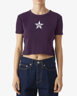 Fashion OBEY STAR CROPPED RIB T-SHIRT Women T-Shirts