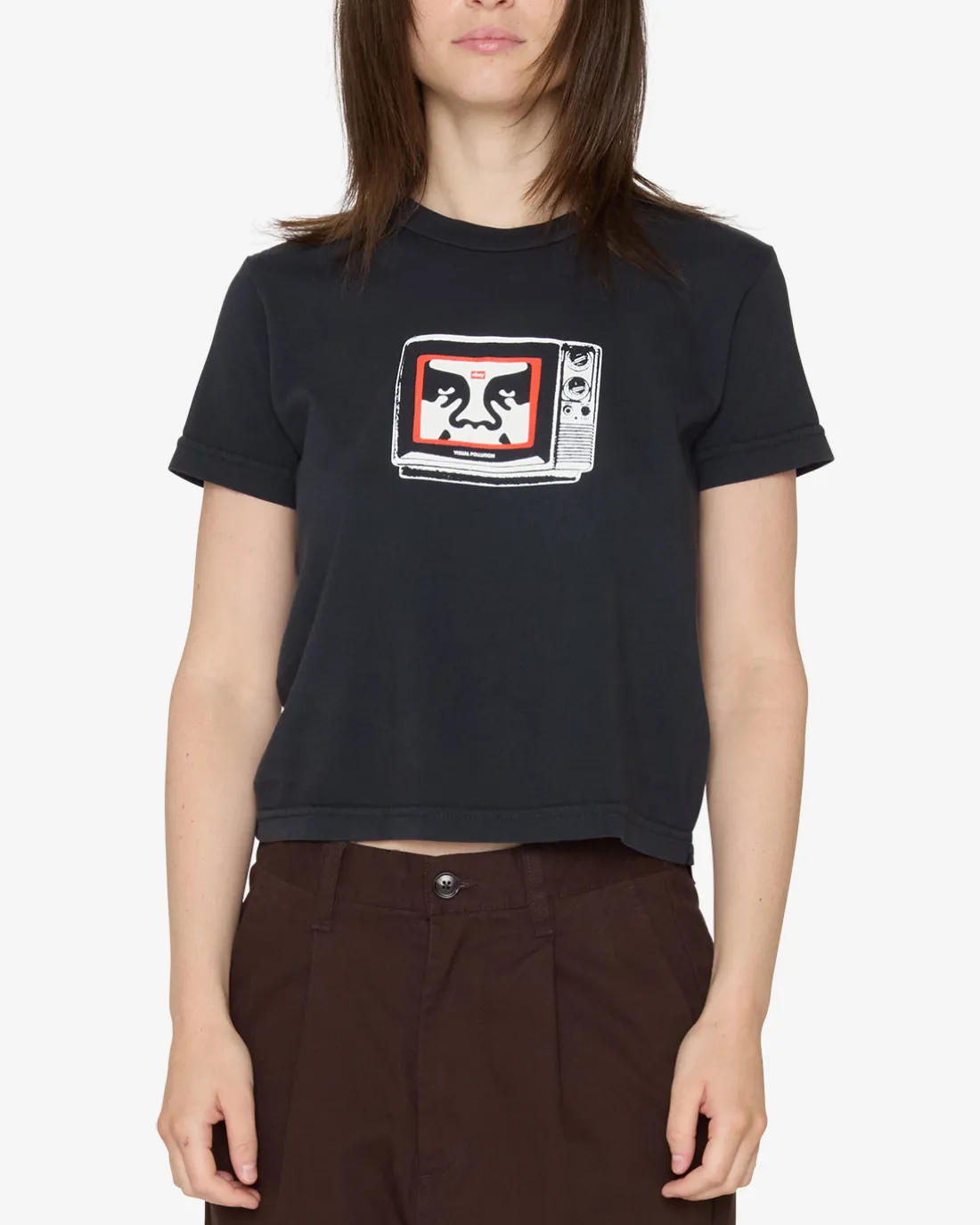 New OBEY TV KAYLIN T-SHIRT Women T-Shirts