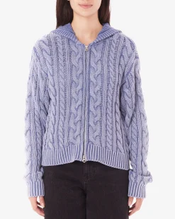 Sale SUNSET FADE ZIP HOOD SWEATER Women Sweaters