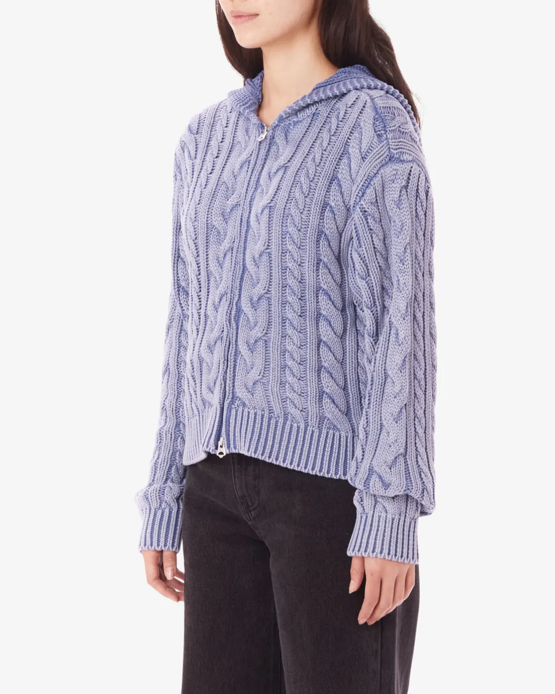 Sale SUNSET FADE ZIP HOOD SWEATER Women Sweaters